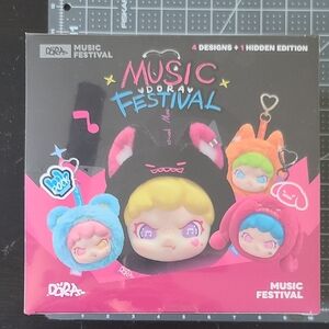 Dora Music Festival Key & Card Holder - Black and Pink
